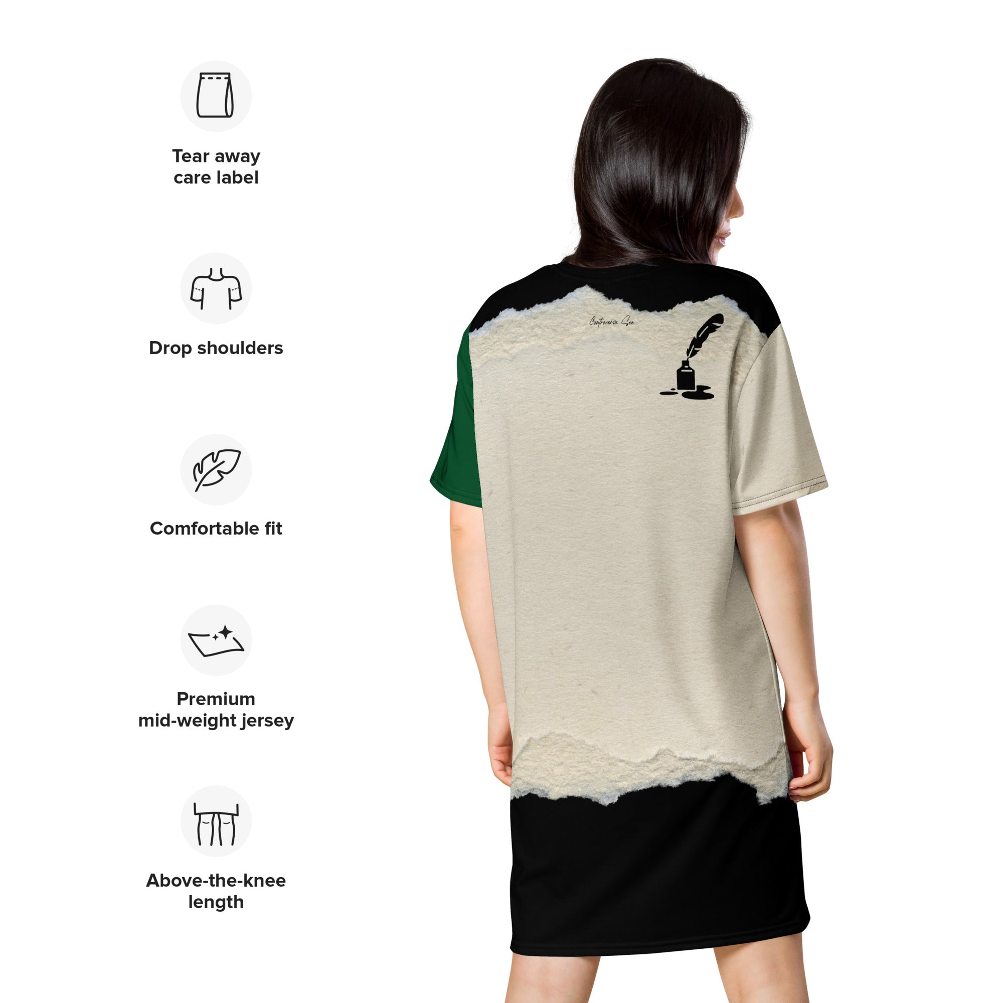 Ink Blot T-Shirt Dress (S-3X)