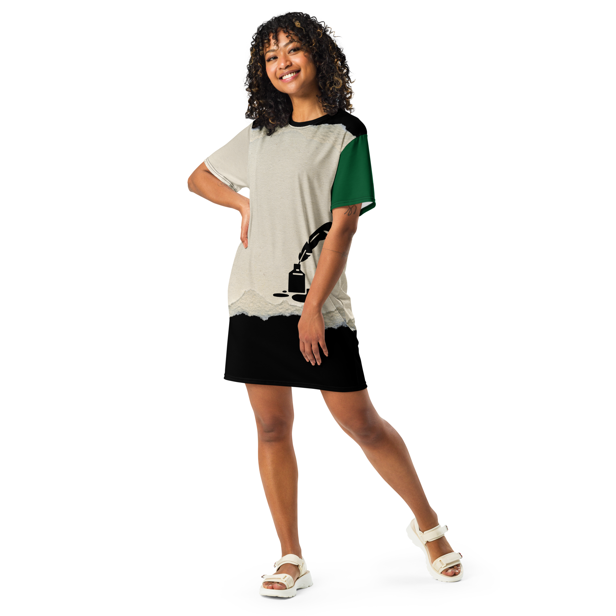 Ink Blot T-Shirt Dress (S-3X)