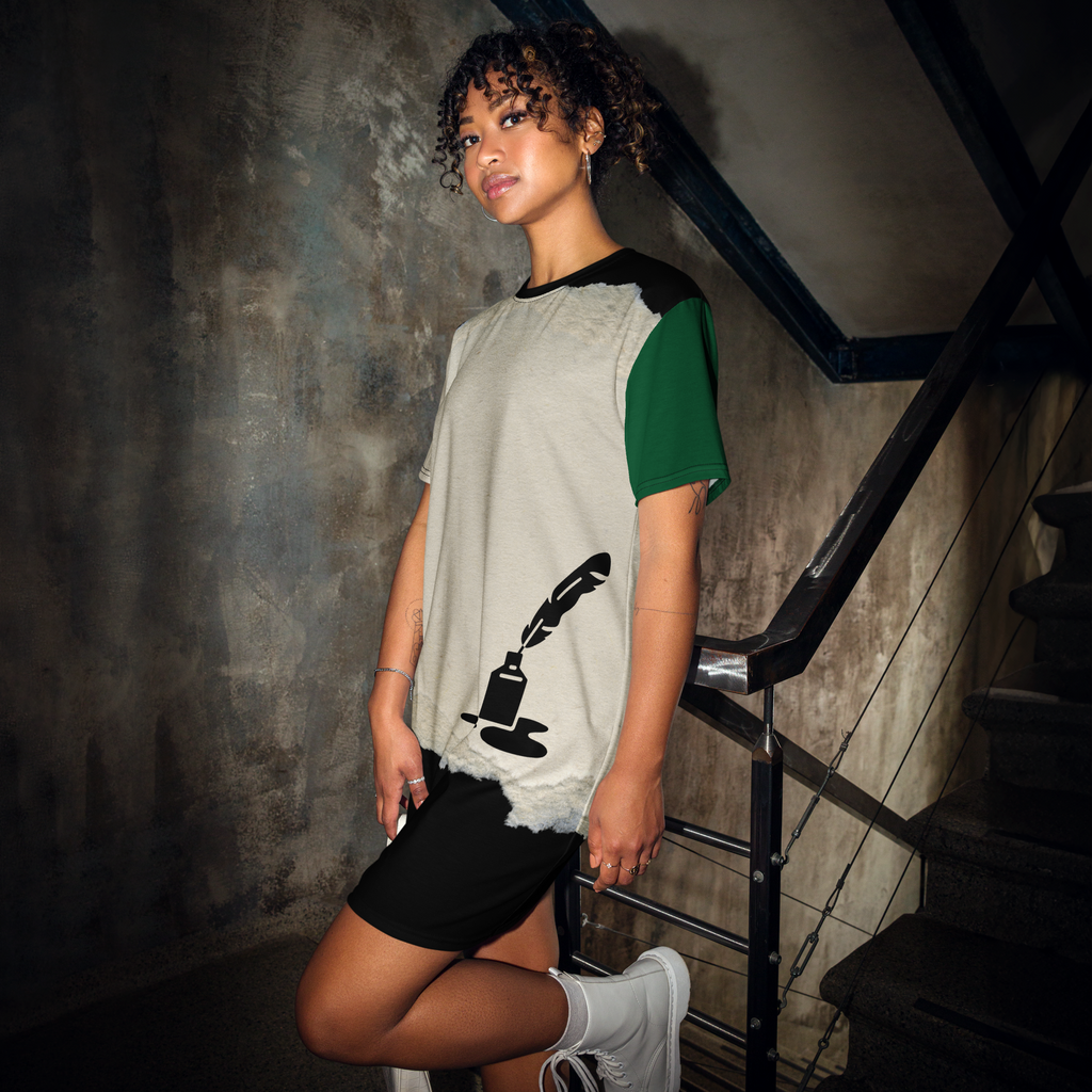 Ink Blot T-Shirt Dress (S-3X)