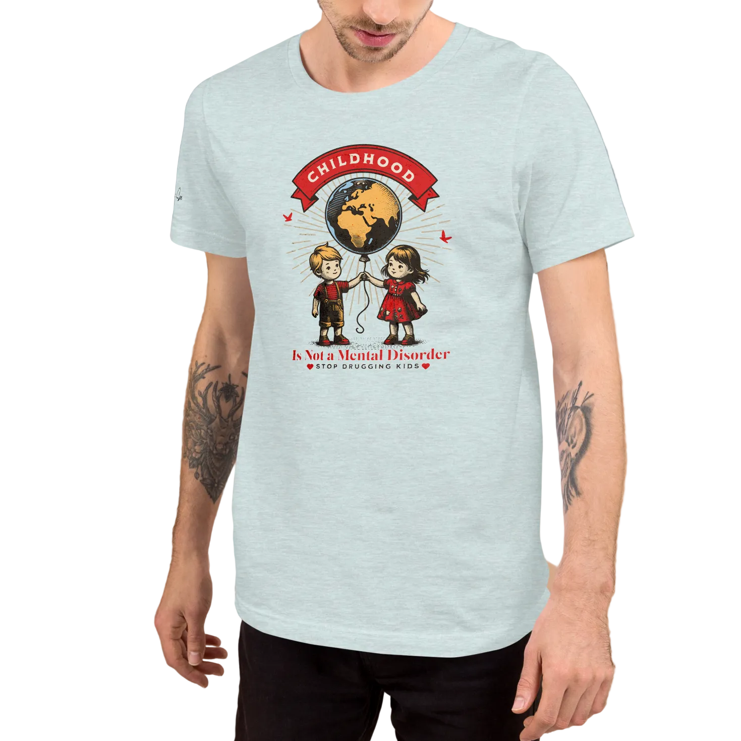 Whimsy, Retro, and Reflective Childhood Mental Health Premium Unisex T-Shirt (XS-2X) 4 Colors