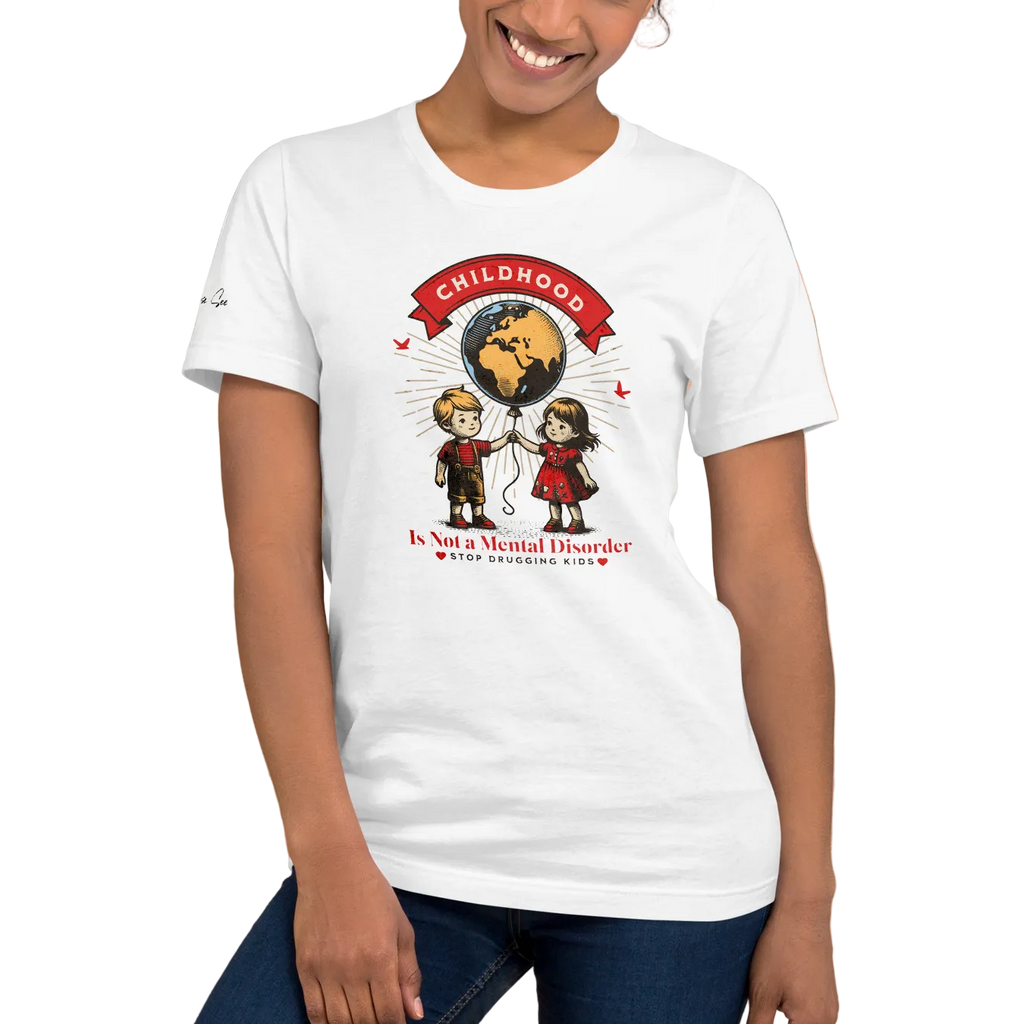 Whimsy, Retro, and Reflective Childhood Mental Health Premium Unisex T-Shirt (XS-2X) 4 Colors